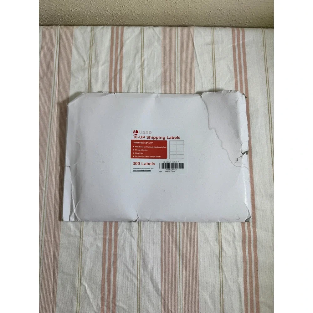 LIKED 10-UP Shipping Labels 300 Count 8.5x11 Inkjet Laser Printer LD-LL8.5x11